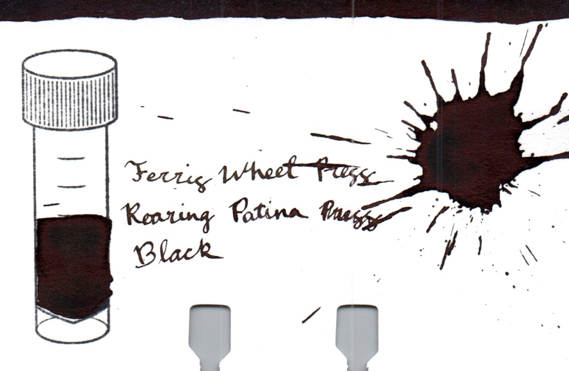 An ink swatch of Ferris Wheel Press – Roaring Patina Black